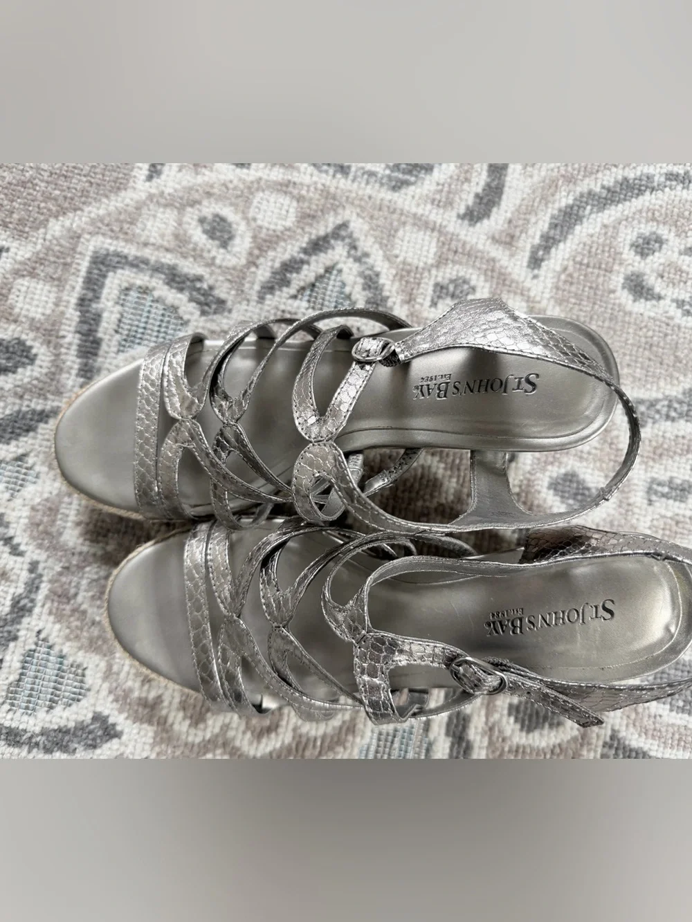 St. John’s Bay Silver Strappy Wedge Sandals
